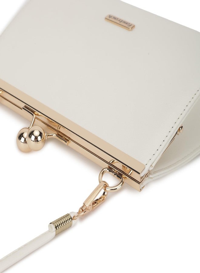 Fastrack white Party Sling Bag for Women | Faux Leather Crossbody with Detachable Strap & Sleek Hardware | Compact & Stylish Evening Bag for Parties, Dinners & Nights Out - Image 4